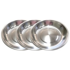 노마드 스테인레스 캠핑 개별 접시 20cm, 실버, 3개