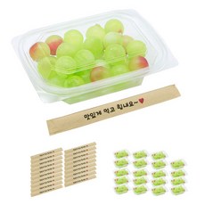 도나앤데코 미니 사각 한칸 샐러드 투명용기 20p + 크라프트 대나무젓가락 맛있게 먹고 힘내요 20p, 1세트