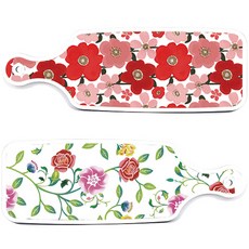 Loem Design 紅山茶花 上菜砧板 2入組, 紅山茶花, 浪漫玫瑰, 1套