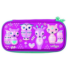 Smiggle 怪獸圖案多功能鉛筆盒, 紫色的, 1個