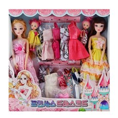 夢想公主服裝代碼棕色娃娃 2種組 小, 混色