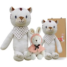 코니베이비 띠별 가족 애착인형 아기백호 40 + 꼬마토끼 30 + 수면호랑이 70 + 선물박스, 1세트