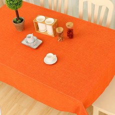 簡約亞麻餐桌布, 橘子, 100 x 140 厘米