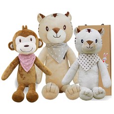 CONY BABY 安撫娃娃 白虎 40cm+猴子 40cm+黃虎 60cm+禮盒, 1組