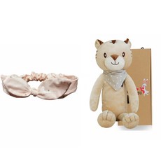 CONY BABY 黃虎安撫娃娃 隨機出貨+粉色髮帶+禮盒, 1組