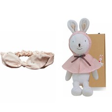 CONY BABY 兔子安撫娃娃 隨機出貨+粉色髮帶+禮盒, 1組
