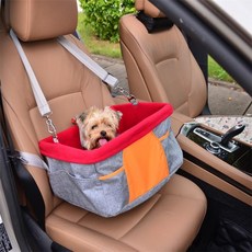 meongmoongs I&L Dog Basket-Type Car Seat Booster Driver Kit, 橙色+灰色, 1個