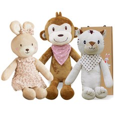 CONY BABY 安撫娃娃 白虎 40cm+兔子 40cm+猴子 60cm+禮盒, 1組