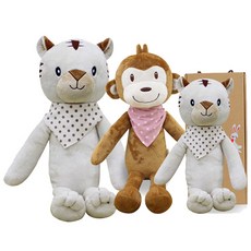 CONY BABY 安撫娃娃 白虎 40cm+猴子 60cm+白虎 70cm+禮盒, 1組