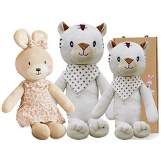 CONY BABY 安撫娃娃 白虎 40cm+兔子 40cm+白虎 60cm+禮盒, 1組