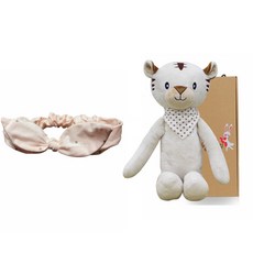 CONY BABY 白虎安撫娃娃 隨機出貨+粉色髮帶+禮盒, 1組
