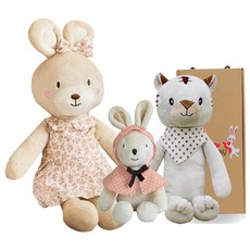 코니베이비 띠별 가족 애착인형 아기백호 40 + 꼬마토끼 30 + 수면베순이 80 + 선물박스, 1세트