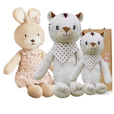 CONY BABY 安撫娃娃 白虎 40cm+兔子 70cm+白虎 80cm+禮盒, 1組