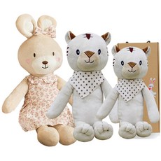CONY BABY 安撫娃娃 白虎 40cm+白虎 60cm+兔子 80cm+ 禮盒, 1組
