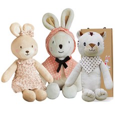 CONY BABY 安撫娃娃 白虎 40cm+兔子 40cm+兔子 60cm+禮盒, 1組