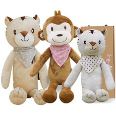 CONY BABY 安撫娃娃 白虎 40cm+猴子 60cm+黃虎 60cm+禮盒, 1組