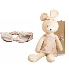 CONY BABY 兔子安撫娃娃+粉色髮帶+禮盒, 1組