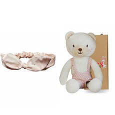 CONY BABY 小熊安撫娃娃+粉色髮帶+禮盒, 1組