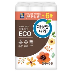 깨끗한나라 더 순수 에코 3겹 화장지 25m, 30롤, 1개