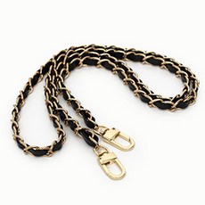 HAPPY BEARS Paris 鏈條交叉皮革提手, 黑色, 1個