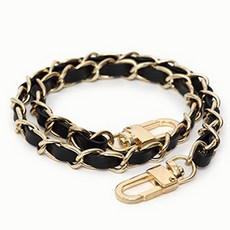 해피베어스 패리스 체인 숄더 가죽핸들, 블랙, 1개