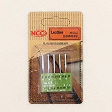 NCC MISING 家用縫紉機針 皮革用套組 12號 + 14號 2支 + 16號 2支, 1套