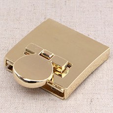 HAPPY BEARS 大型弧形方形鎖扣 3.2cm, 1個, 金色