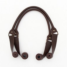 INAZUMA 미싱봉제용 유니크 가죽핸들, 다크브라운, 1개