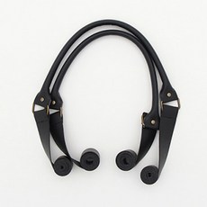 INAZUMA 미싱봉제용 유니크 가죽핸들, 블랙, 1개