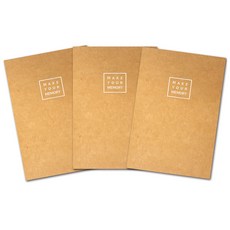 KKOMKKOMI A5 騎馬釘 牛皮紙 無時效 每日 31DYAS 行事曆 3入, 混合顏色, 1套