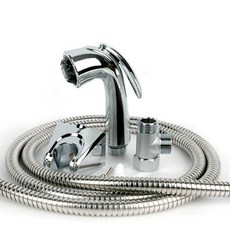 手柄式清潔蓮蓬頭金屬軟管 T型 2M+離子淨水過濾器+手套組, 1套