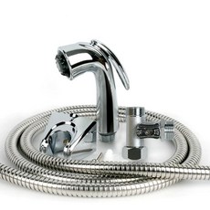 YNET 手柄式馬桶花灑金屬軟管 2M+離子水過濾器+手套組, 1套