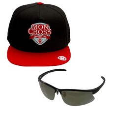 Moncross 後扣帽 MMY-501 + Shinhan Optical 運動太陽眼鏡 SH7030, 後扣帽(紅色), 太陽眼鏡(Black Smoke Gold Coating), 1個
