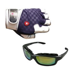 Monkross 5片式釣魚手套 GG-501N+新韓光學太陽眼鏡 SH3023, 混色，黑煙綠塗層