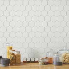 Sheet Nara 發泡壁貼, 純白磚紋, 50cm x 15m