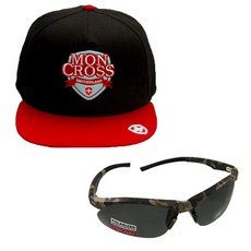 Moncross 後扣帽 MMY-501 + Shinhan Optical 運動太陽眼鏡 SH7024, 後扣帽(紅色), 太陽眼鏡(軍用煙灰色), 1個