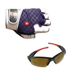 Monkross 5片釣魚手套 GG-501N+新韓光學太陽眼鏡 SH7040, 混色，黑棕金塗層