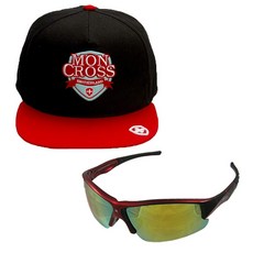 몽크로스 스냅백 MMY-501 + 신한광학 스포츠 선글라스 SH7042, 스냅백(레드), 선글라스(Red Smoke Yellow Coating), 1개