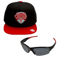 몽크로스 스냅백 MMY-501 + 신한광학 스포츠 선글라스 SH7040, 스냅백(레드), 선글라스(Black Smoke Silver Coating), 1개