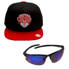 몽크로스 스냅백 MMY-501 + 신한광학 스포츠 선글라스 SH7030, 스냅백(레드), 선글라스(Black Smoke Blue Coating), 1개