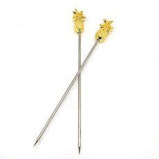 SGS 鳳梨造型雞尾酒針 115mm, 2支, 金色
