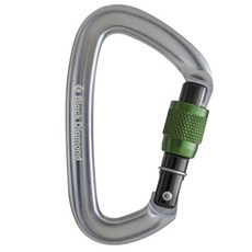 블랙다이아몬드 포지트론 스크류게이트 카라비너, Dark Gray + Green, 1개