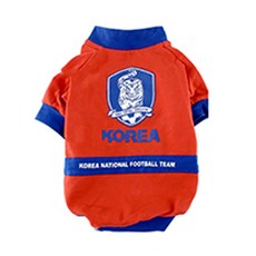 퍼피베이스볼 대한민국 국가대표 유니폼 강아지옷, RED, 1개