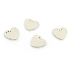NCC MISING 愛心形狀拉鍊收尾裝飾, 象牙白, 4件