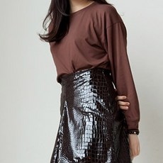 코하스아이디 유광 애니멀 스킨 레자, D브라운