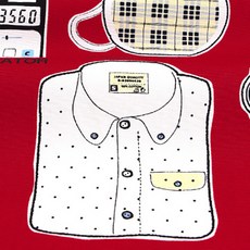 르시앙 簡易布 背包旅行 棉質布料, 紅色