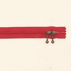 YKK 슬림 코일 지퍼 내추럴 40cm, 레드, 10개입