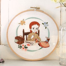 Quilt star K-BLUE的紅髮安妮刺繡套組, 1套, 17JS-7 安妮的針線活