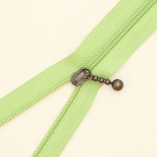 YKK 슬림 코일 지퍼 내추럴 50cm, 그린, 10개
