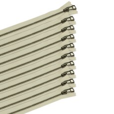 YKK 復古拉鍊 22cm, 柔和的米色, 10片